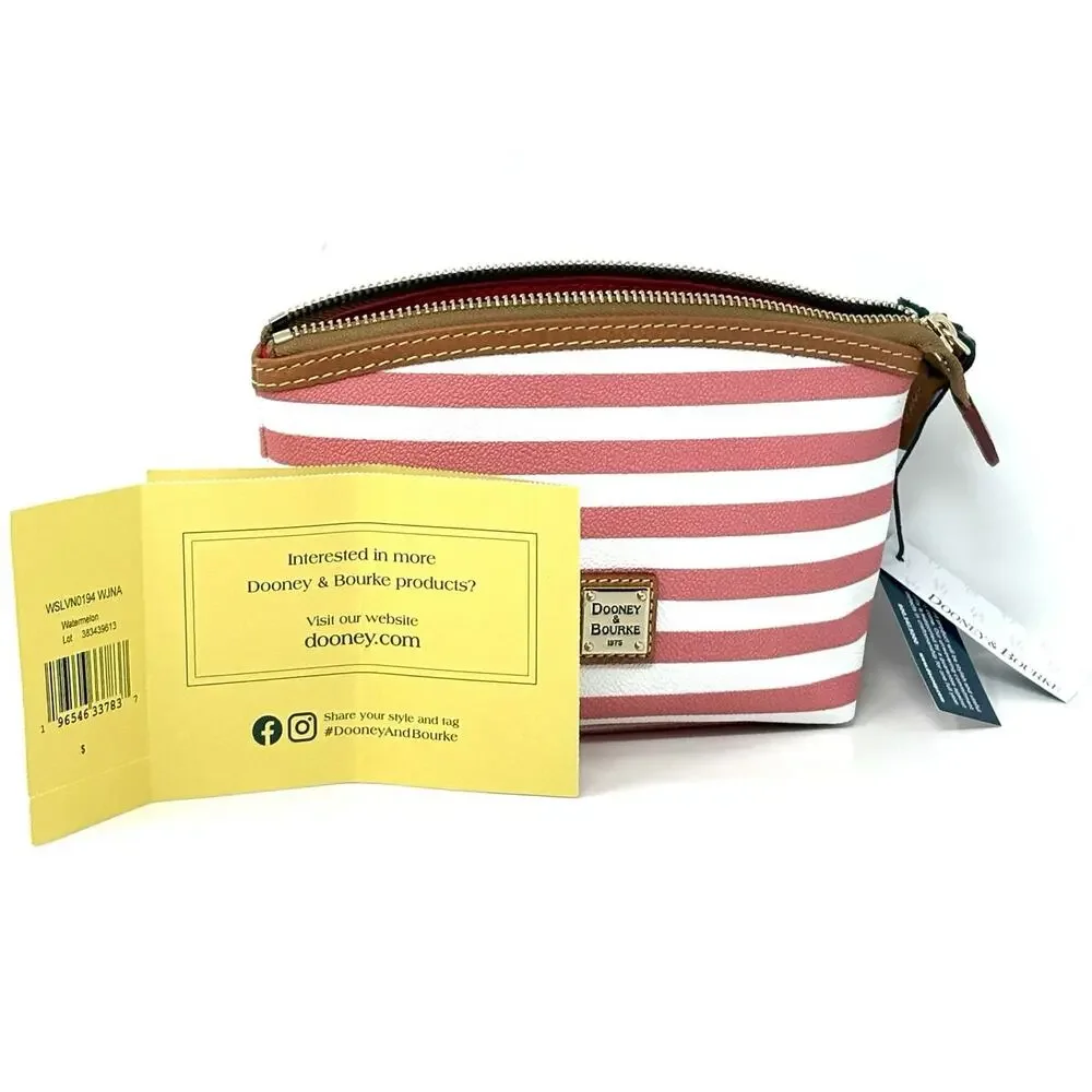 Dooney & Bourke Sullivan Cosmetic Makeup Case Pouch Bag Clutch Pink Watermelon - Picture 2 of 16
